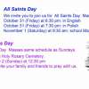 All Saints Day & All Souls Day  