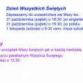 Dzień Wszystkich Świętych i Dzień Zaduszny  